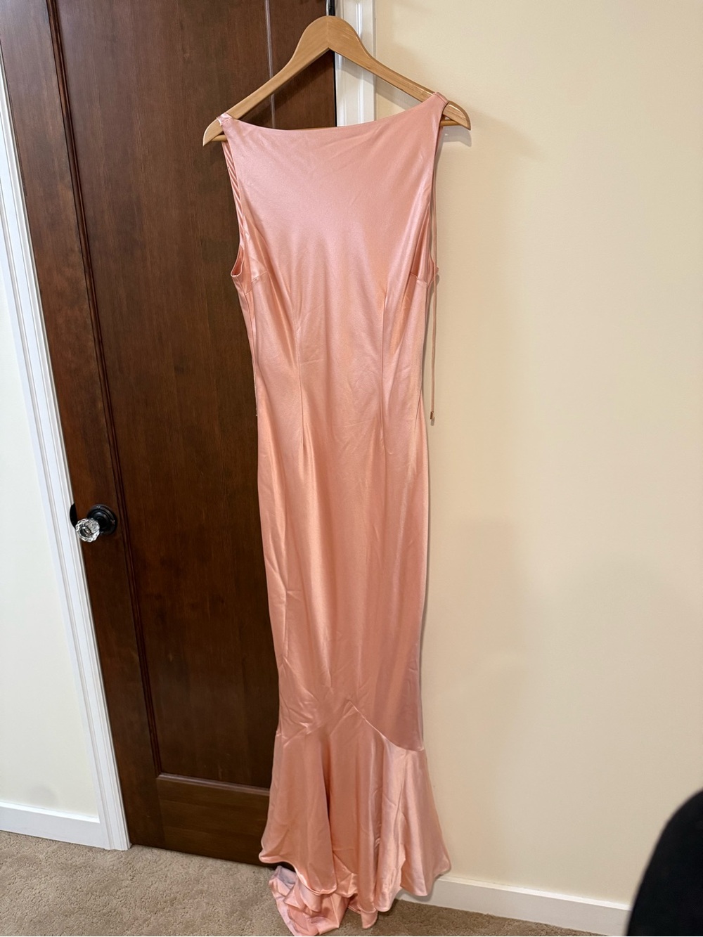 Retrofete Satin Maxi Dress in Blush Pink